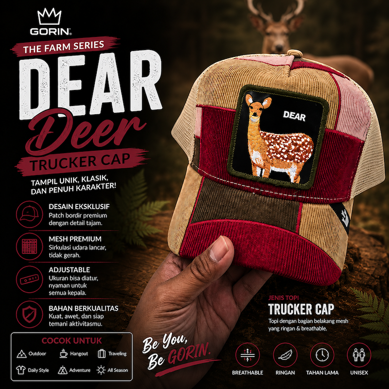 Topi Goorin Bros The Farm DEAR Deer Trucker Cap Corduroy Unisex