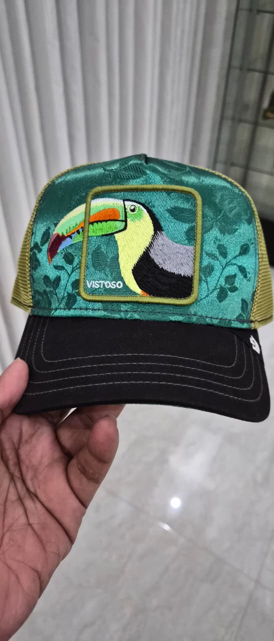 Topi Goorin Bros The Farm Vistoso Belize Toucan Green Trucker Cap Original